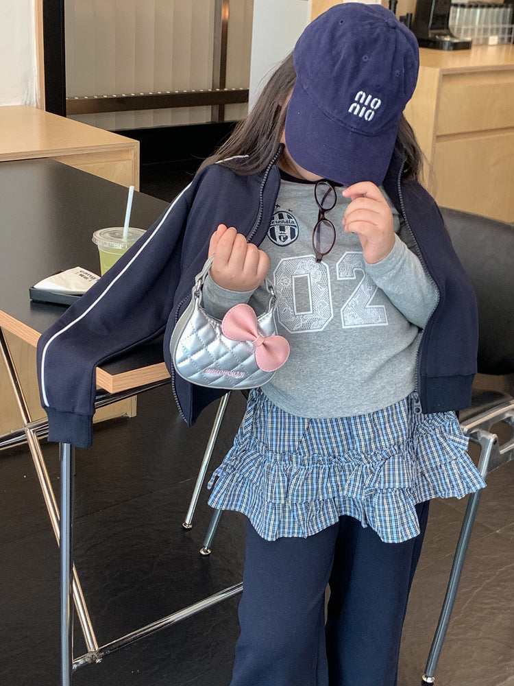 Girls mini leopard handbag crossbody bag with bow deco