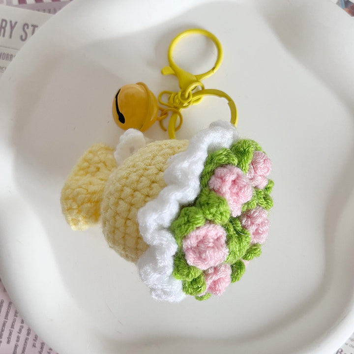 Valentine's Creative hand-woven rose bouquet bag charm gift