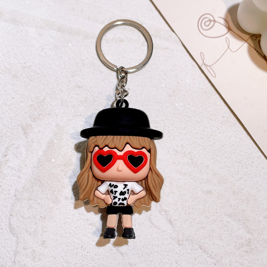 Taylor Swift cartoon character keychains 4pcs set