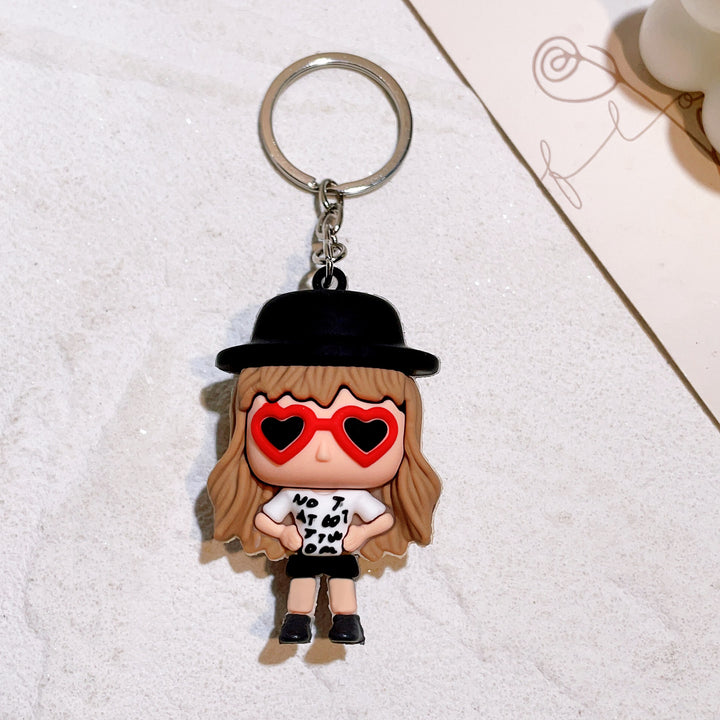 Taylor Swift cartoon character keychains 4pcs set