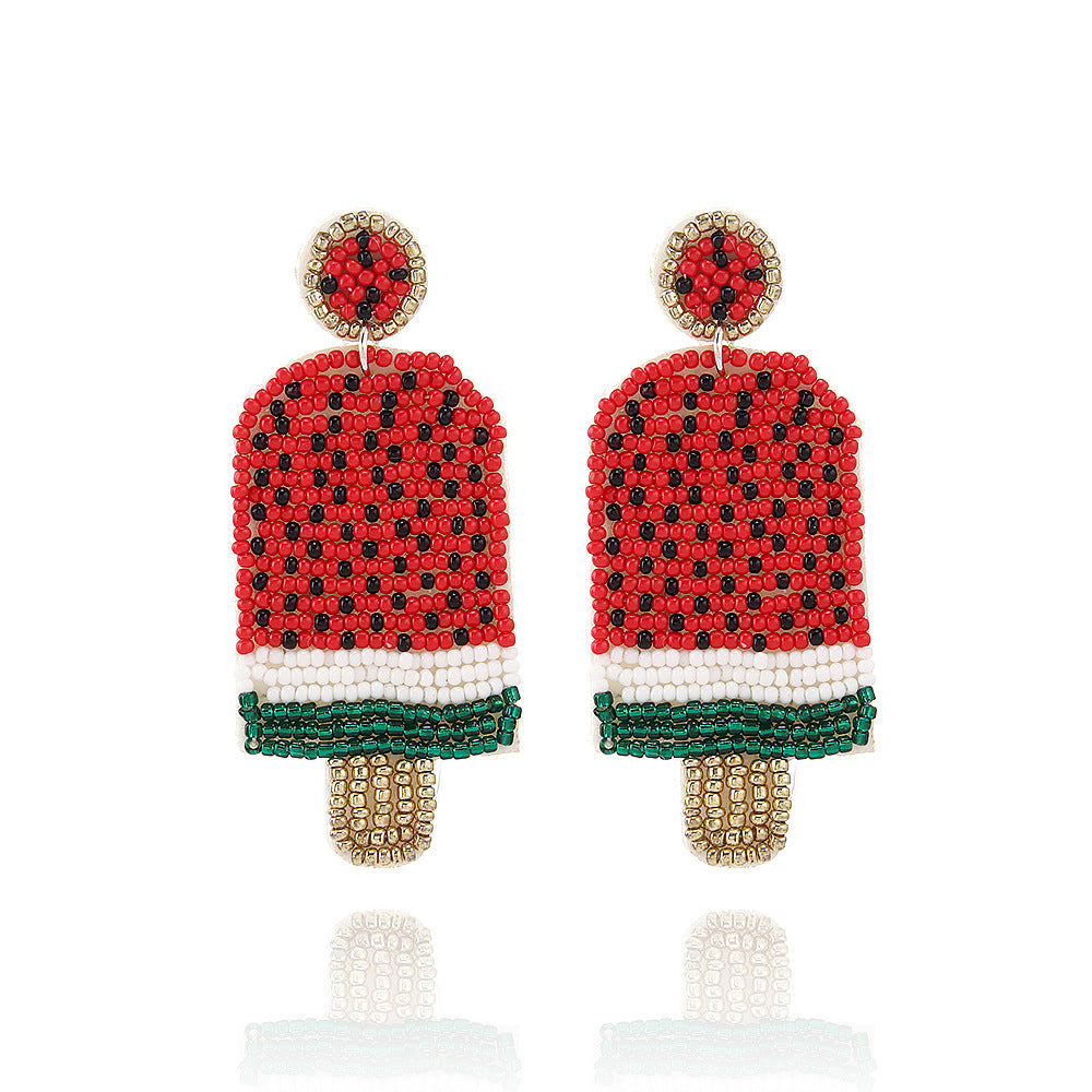Summer fruit rice bead earrings vacation earrings