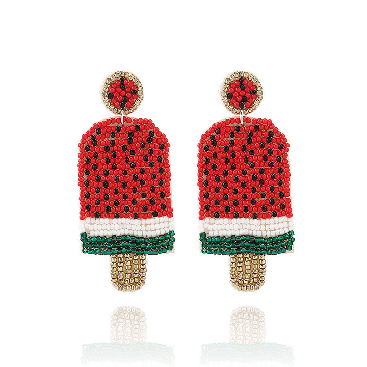 Summer fruit rice bead earrings vacation earrings