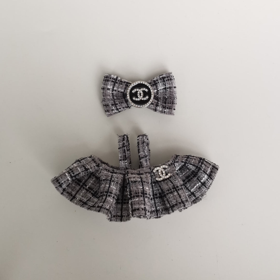 Labubu designer dress&necklace set dolls clothes