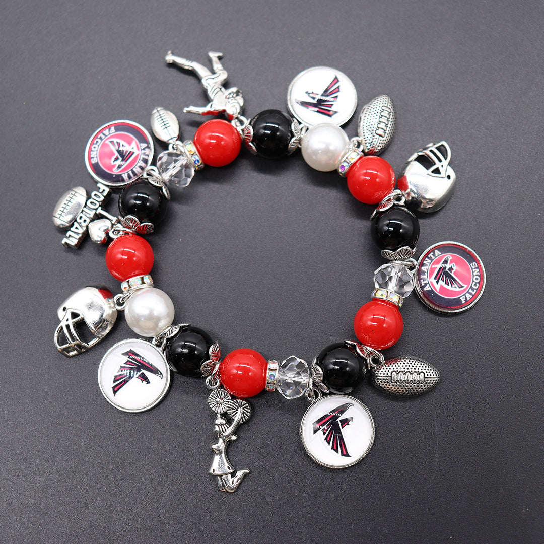Football Game Day Alloy pendant beaded bracelets