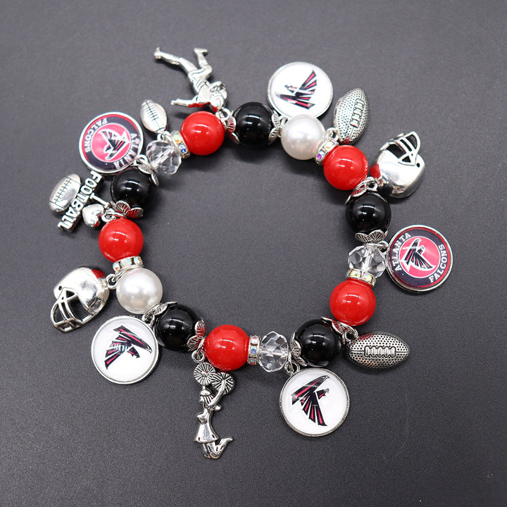 Football Game Day Alloy pendant beaded bracelets
