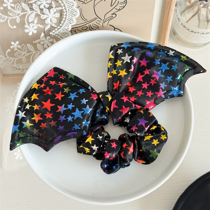 Halloween Hair Accessories Party Bat Bow Intestine Hair Ring