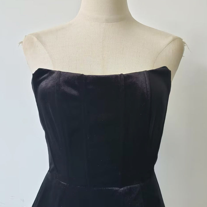 3D white rose flower hem tube top dress