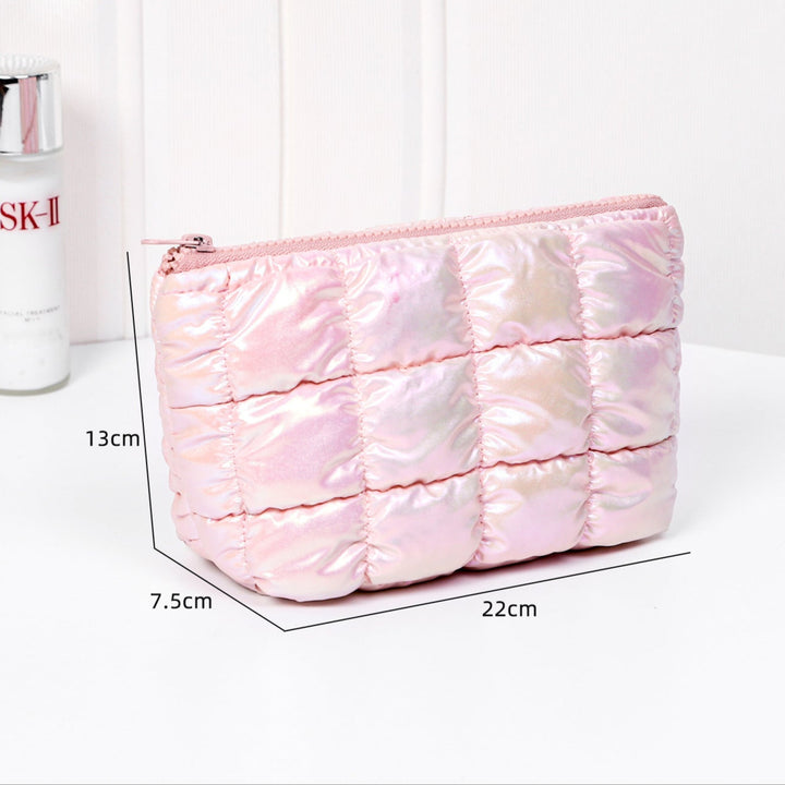 Puffer cosmetic bag portable toiletry storage bag