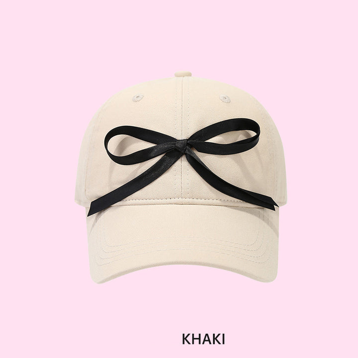 Bow baseball cap sweet ribbon deco baseball cap