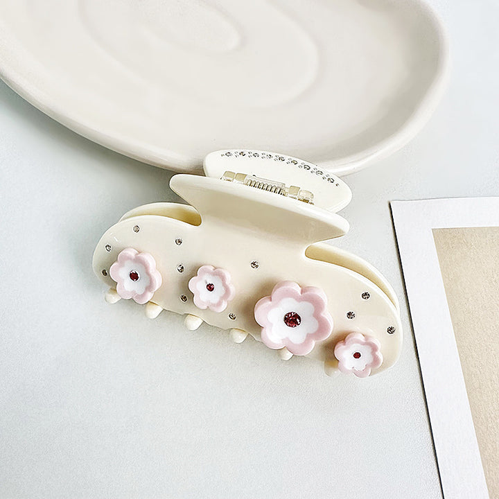 Acetic diamond summer hair shark clip for women