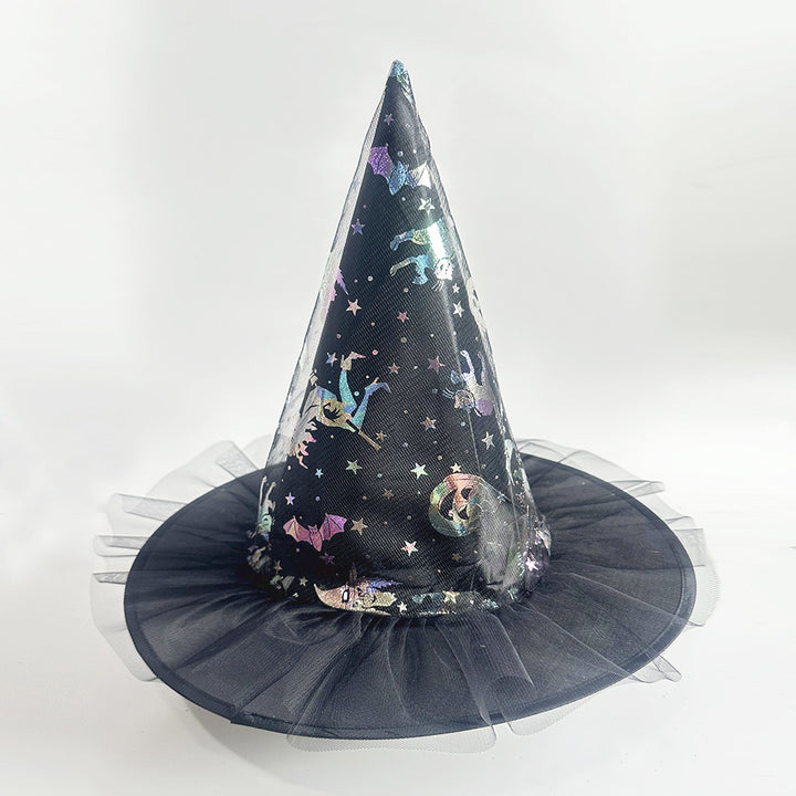 Halloween Glitter Mesh Witch Hat Party dress hat