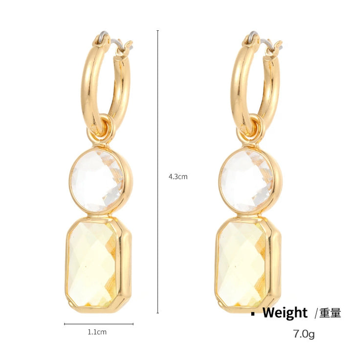 Crystal diamond hoops earrings geometric earrings for women