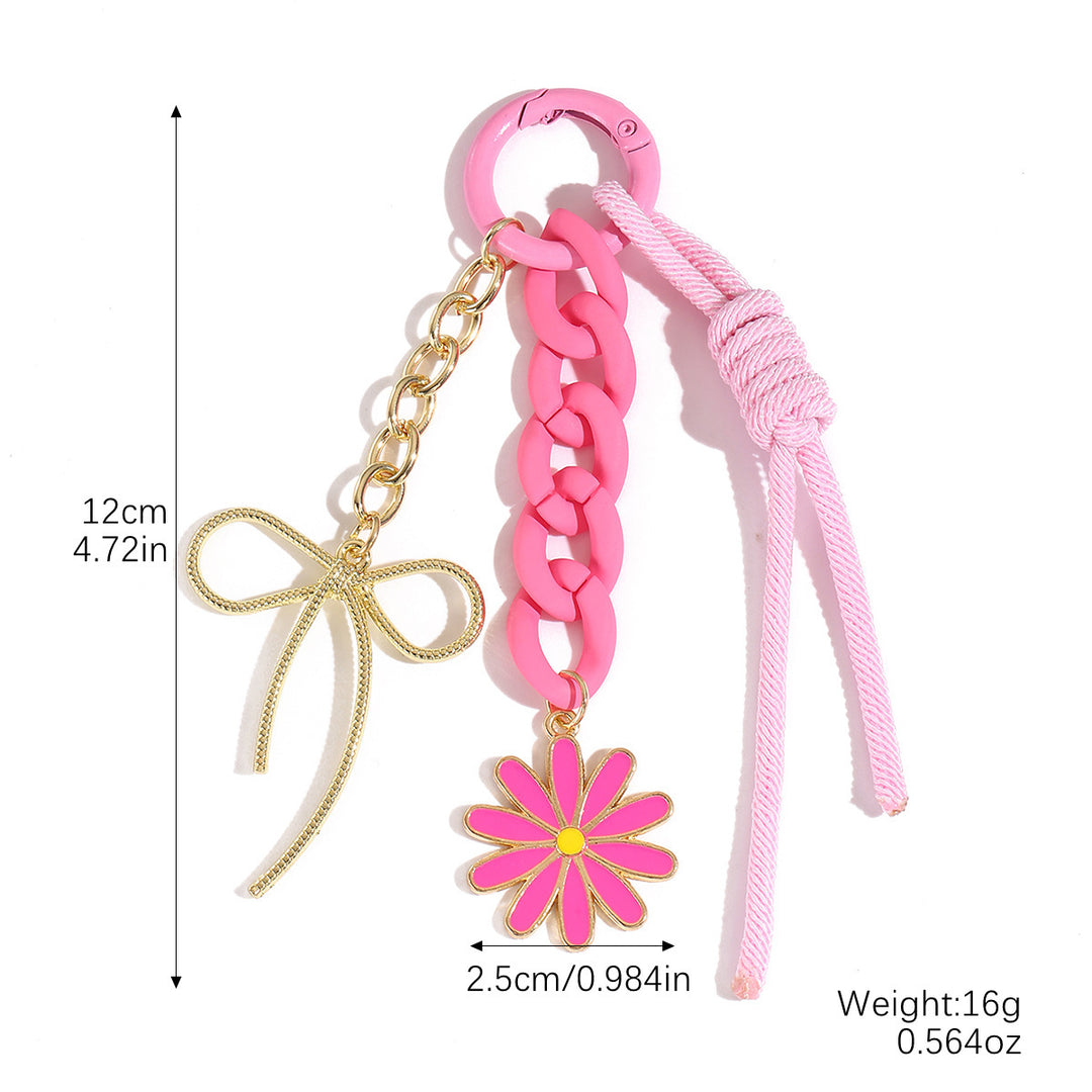 Bow&letter beaded pendant keychain charm gift