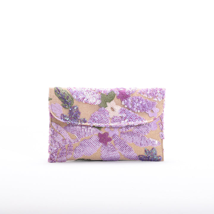 Sequined floral evening bag mesh embroidery ladies clutch bag