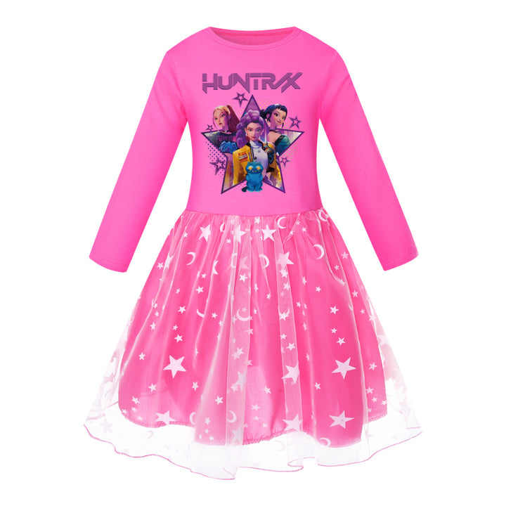 KDH K-pop inspired long sleeve tulle dress for girls