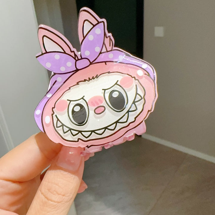 Labubu cartoon cute hair claw clips-12pcs set