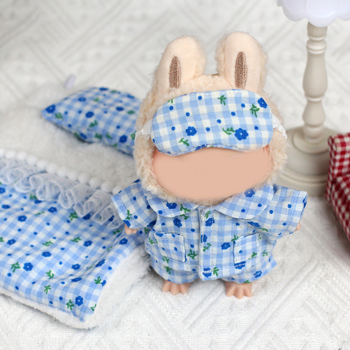 Labubu Blue floral pajama sleepwear 3pcs set