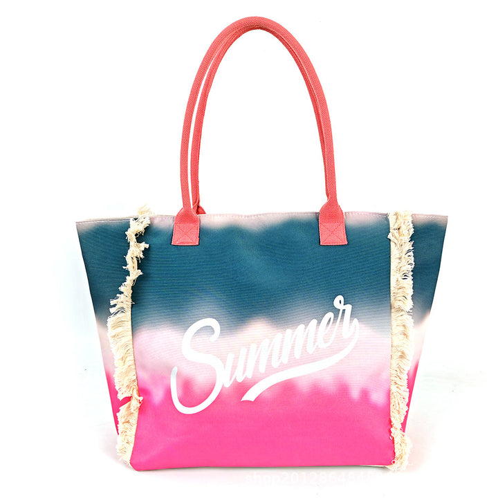 Summer Tassel large-capacity beach tote bag
