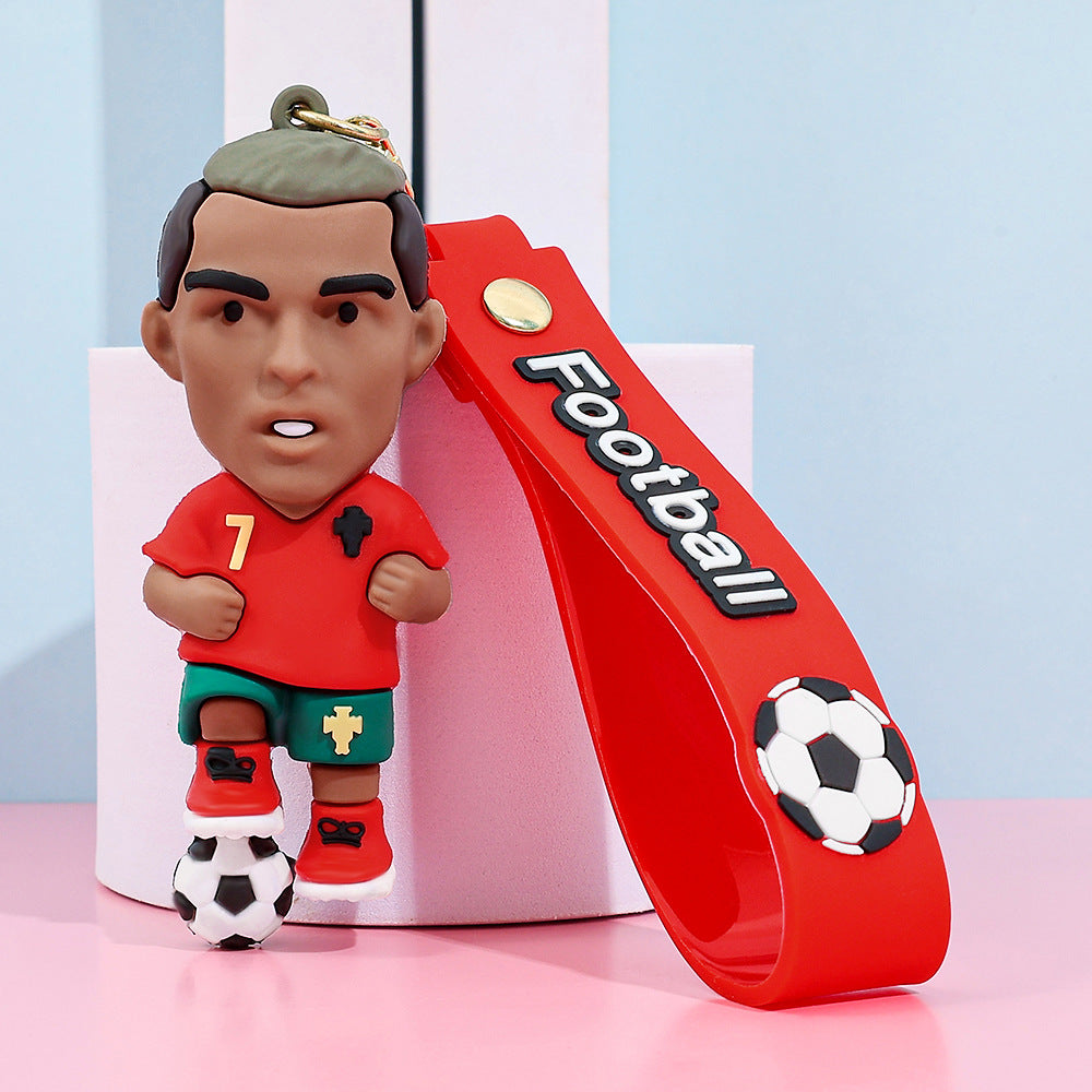 Football star character keychain Messi Ronaldo fan gift