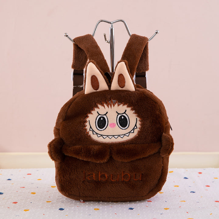 Cartoon labubu furry backpack children's plush backpack
