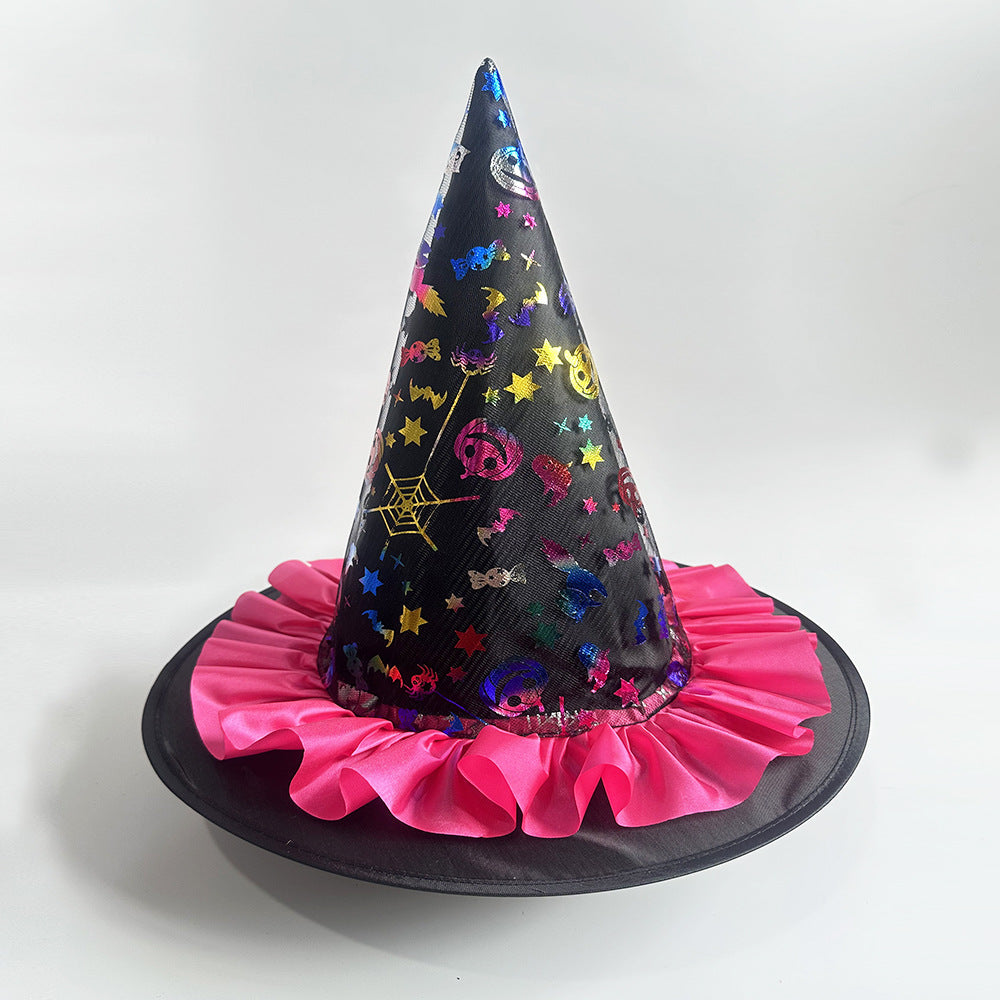 Halloween Glitter Mesh Witch Hat Party dress hat
