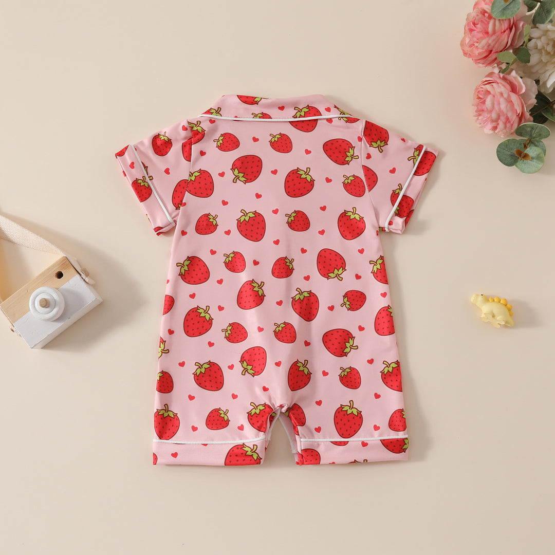 Baby bow printed Pajamas Romper
