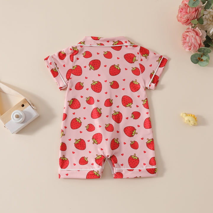 Baby bow printed Pajamas Romper