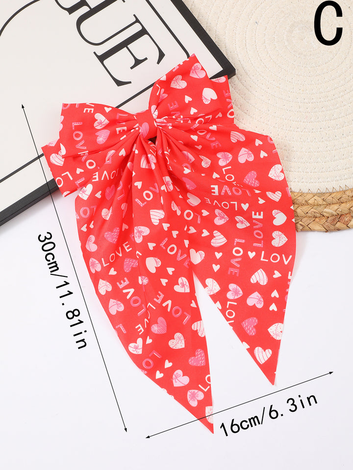 Valentine's sweet ribbon bow hair clip for girls women