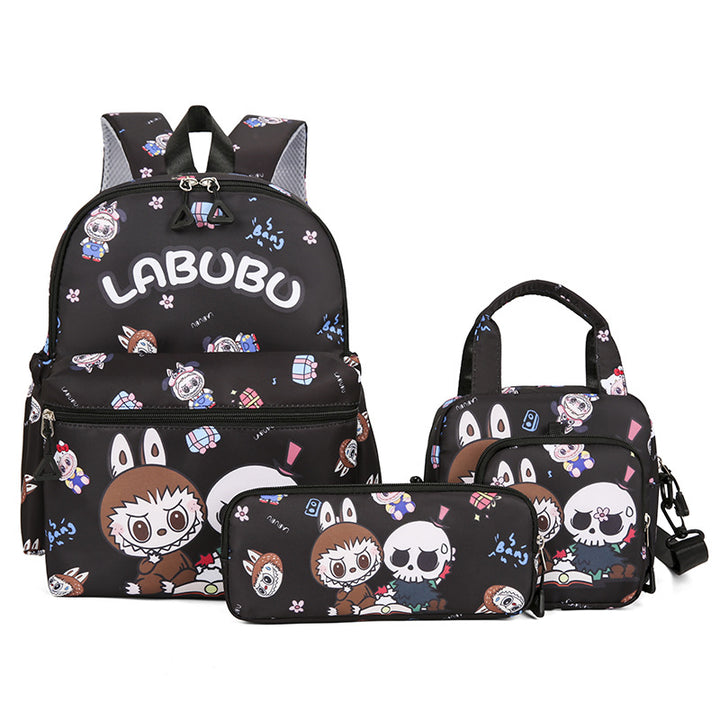 Labubu backpack light weight backpack 4pcs set