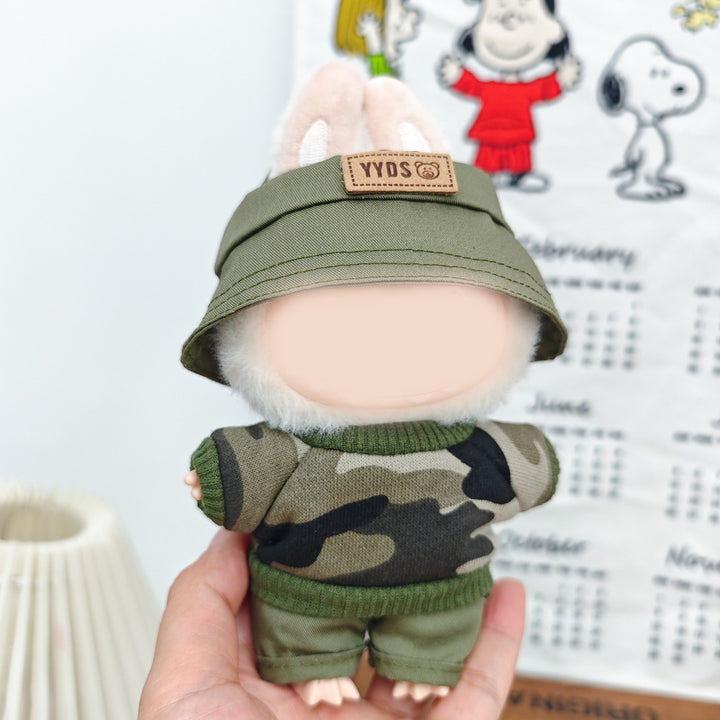 Labubu cool Camouflage suit dolls clothes