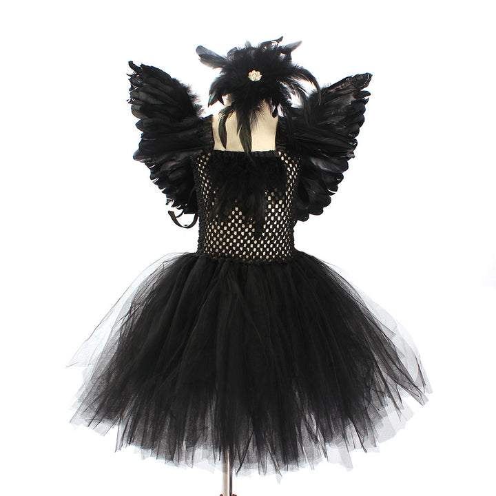 Halloween black swan dress for girls Halloween costume