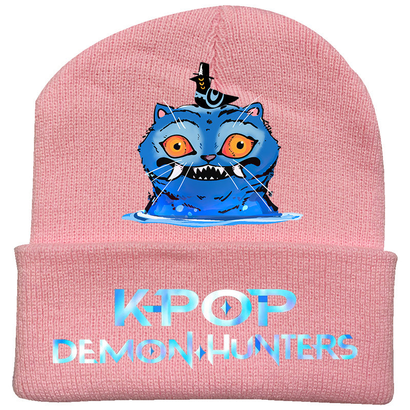 Kpop Demon Hunters knitted beanie hat-pink