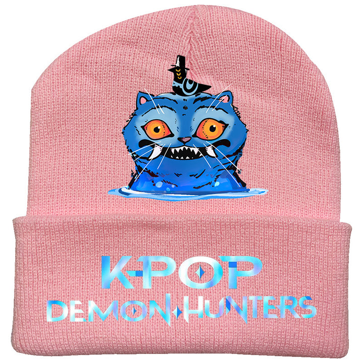 Kpop Demon Hunters knitted beanie hat-pink