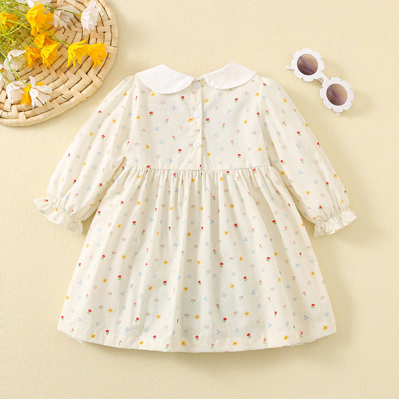 Cherry Cake embroidered cotton floral smocked dress