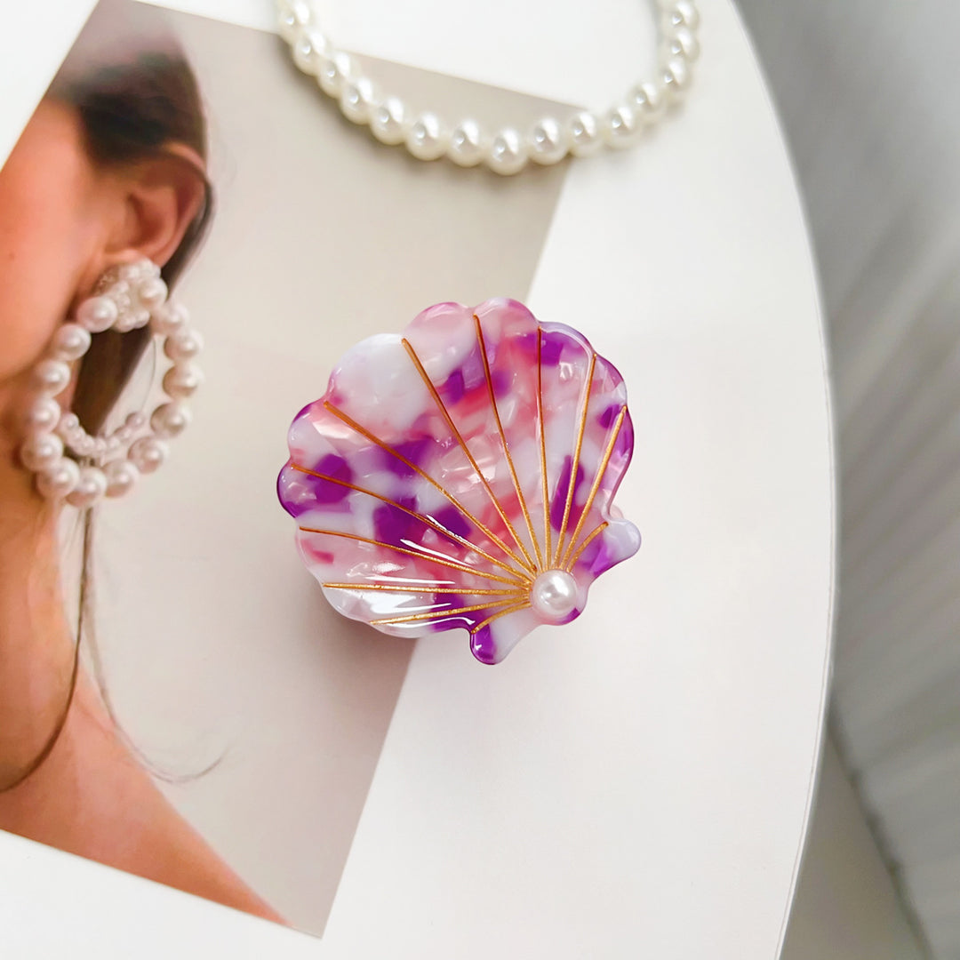Summer Seaside Pearl Shell Acetate Hair claw clips