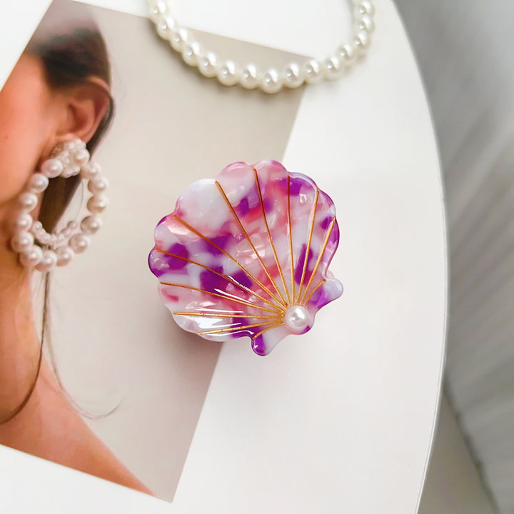 Summer Seaside Pearl Shell Acetate Hair claw clips