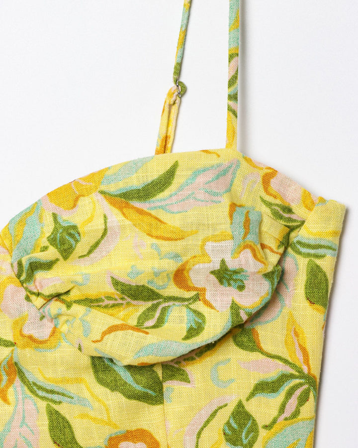 Floral crop top&skirt 2pcs set for summer vacation