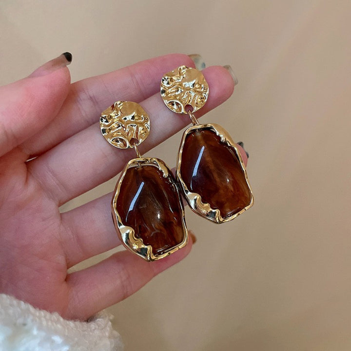 Pleated Geometric French Vintage Earrings