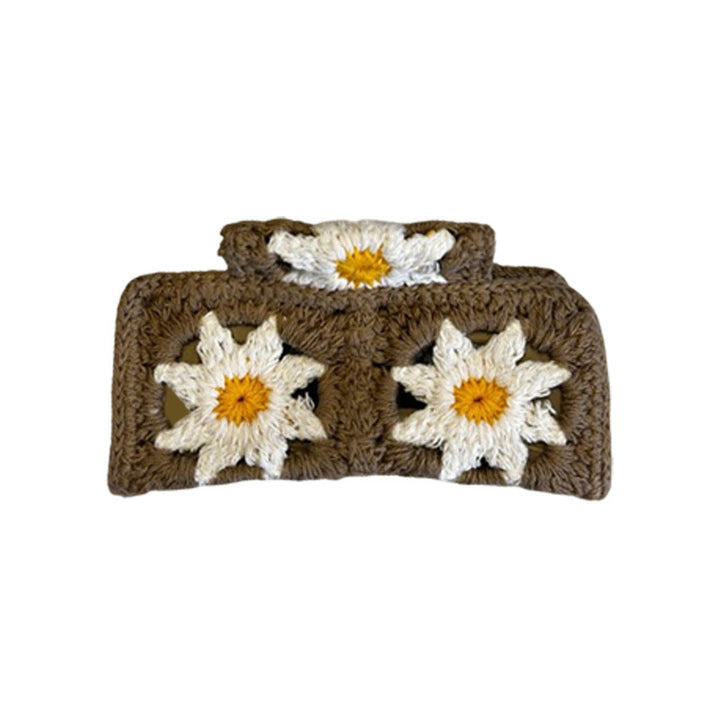 Flower knitted holiday style shark hair clip