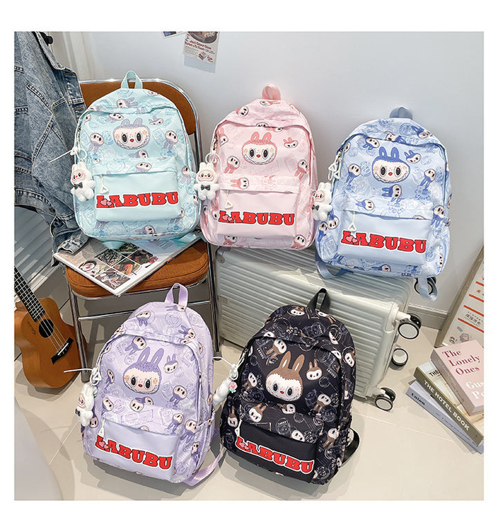 Lightweight large capacity children's labubu school backpack