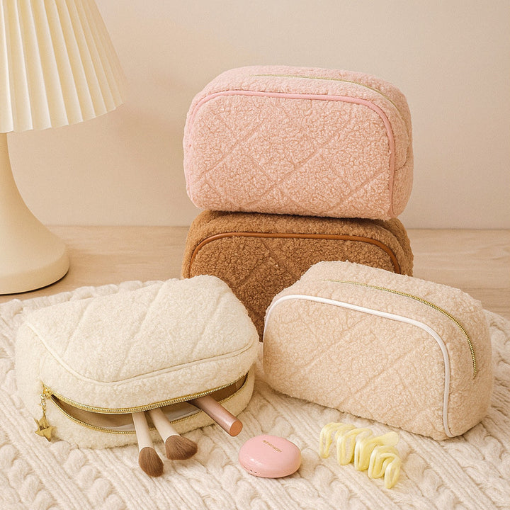 Plush cosmetic bag portable pillow bag storage bag