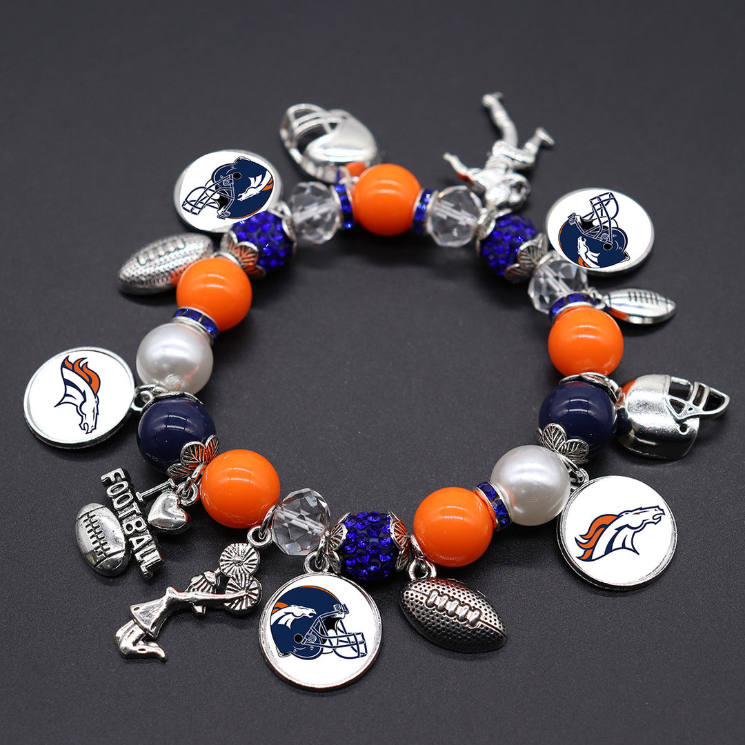 Football Game Day Alloy pendant beaded bracelets