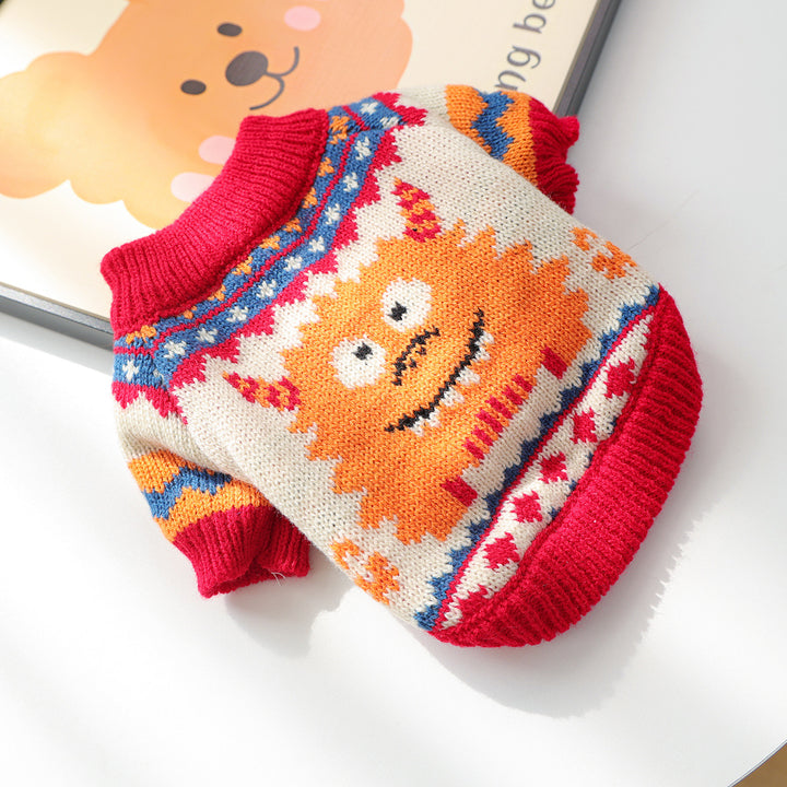 Halloween Pumpkin knitted sweater for pet
