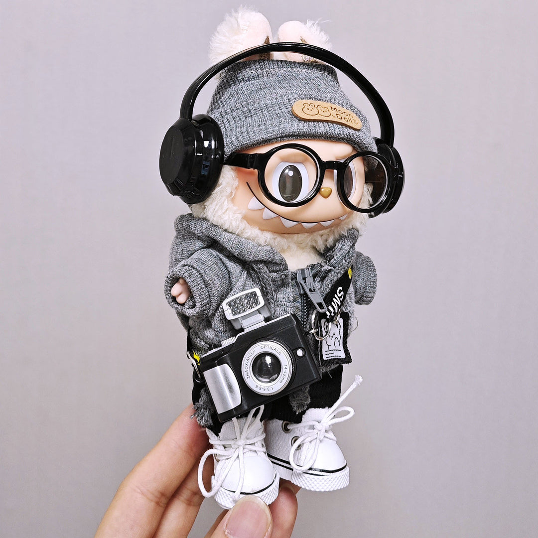 Gray sweatshirt hoodie 7pcs set for dolls