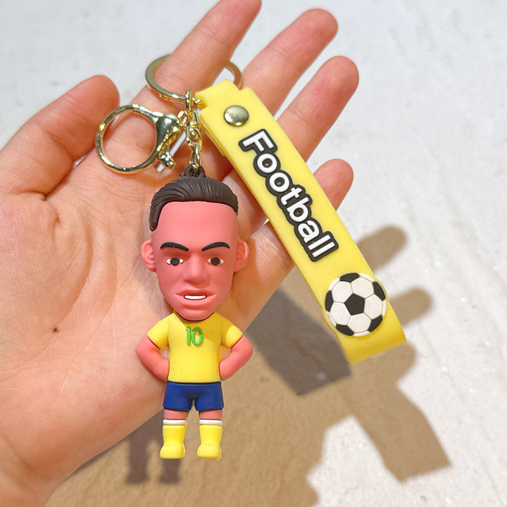 Football star character keychain Messi Ronaldo fan gift