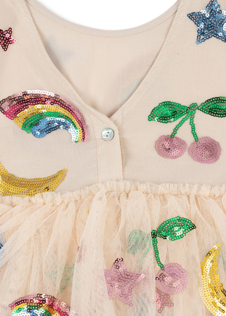 Rainbow sequin fairy tale dream tutu puff dress for girls-preorder