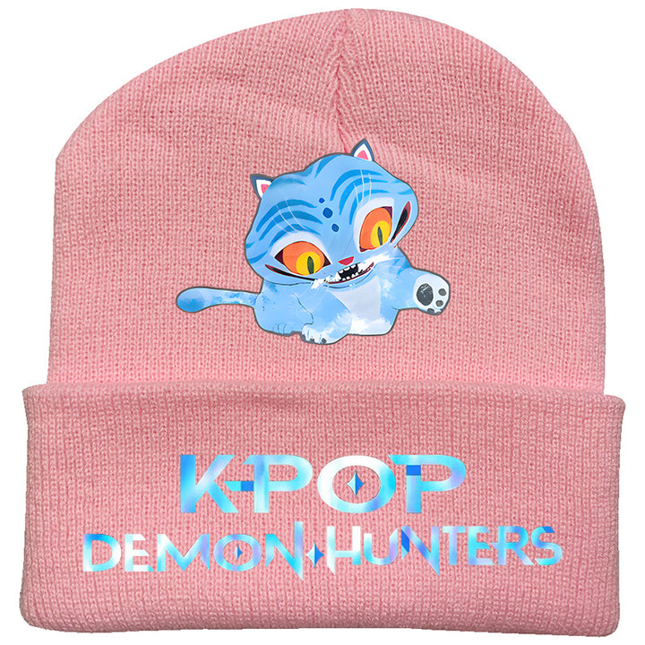 Kpop Demon Hunters knitted beanie hat-pink