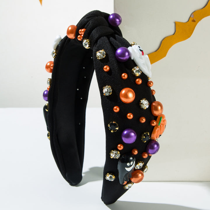 Halloween diamond pearl headband ghost pumpkin holiday hair accessories