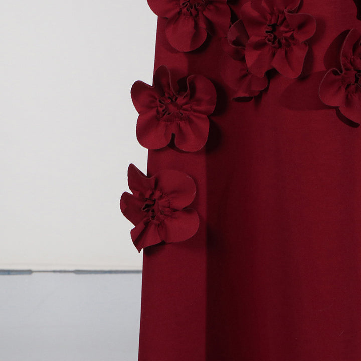 3D Pink Flower deco Maxi dress Evening dress