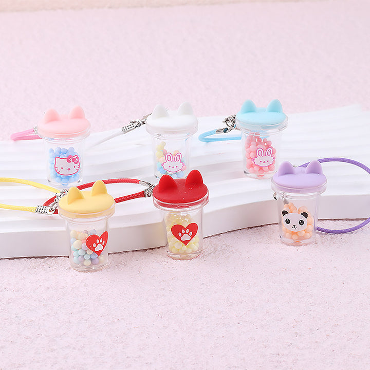 Labubu Cat ear milk tea cup doll Accessories